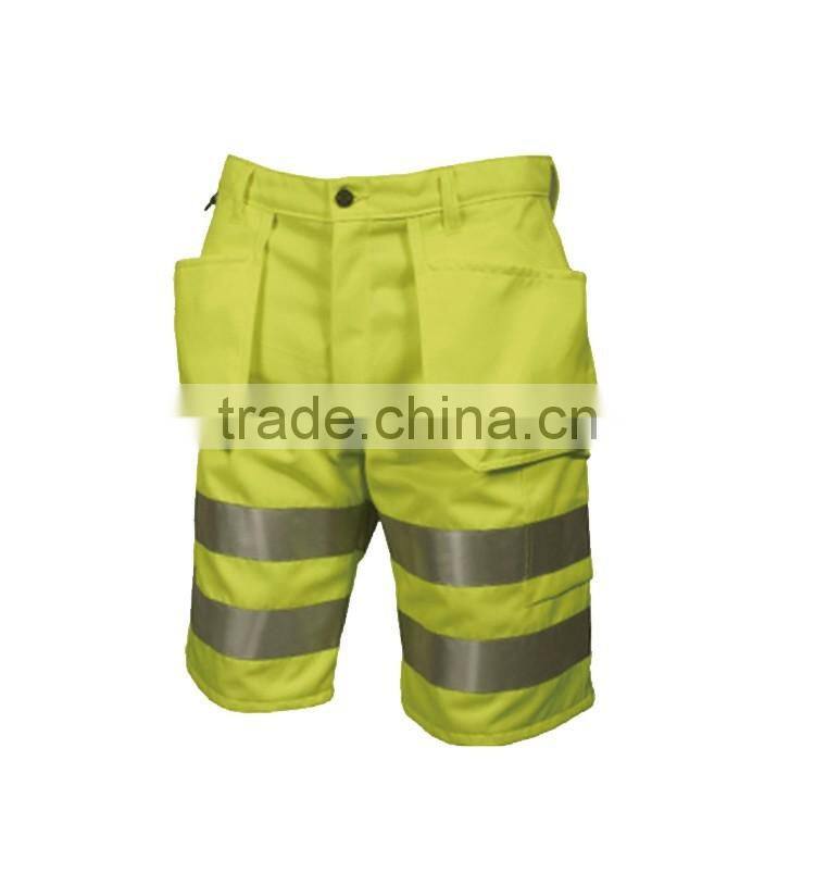 Safety men's reflective trousers pants hi vis shorts