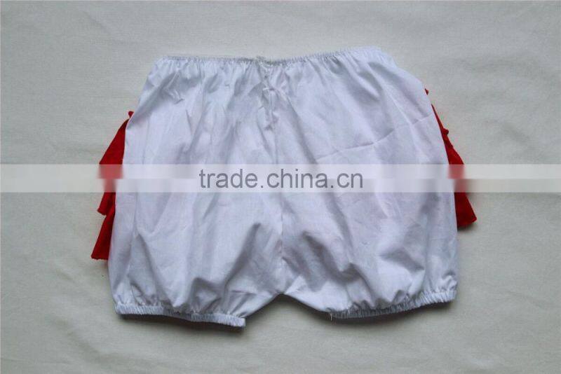 2017 Summer Little Angel Beautiful Ruffle Shorts Baby Girls White Red Color Ruffle Shorts