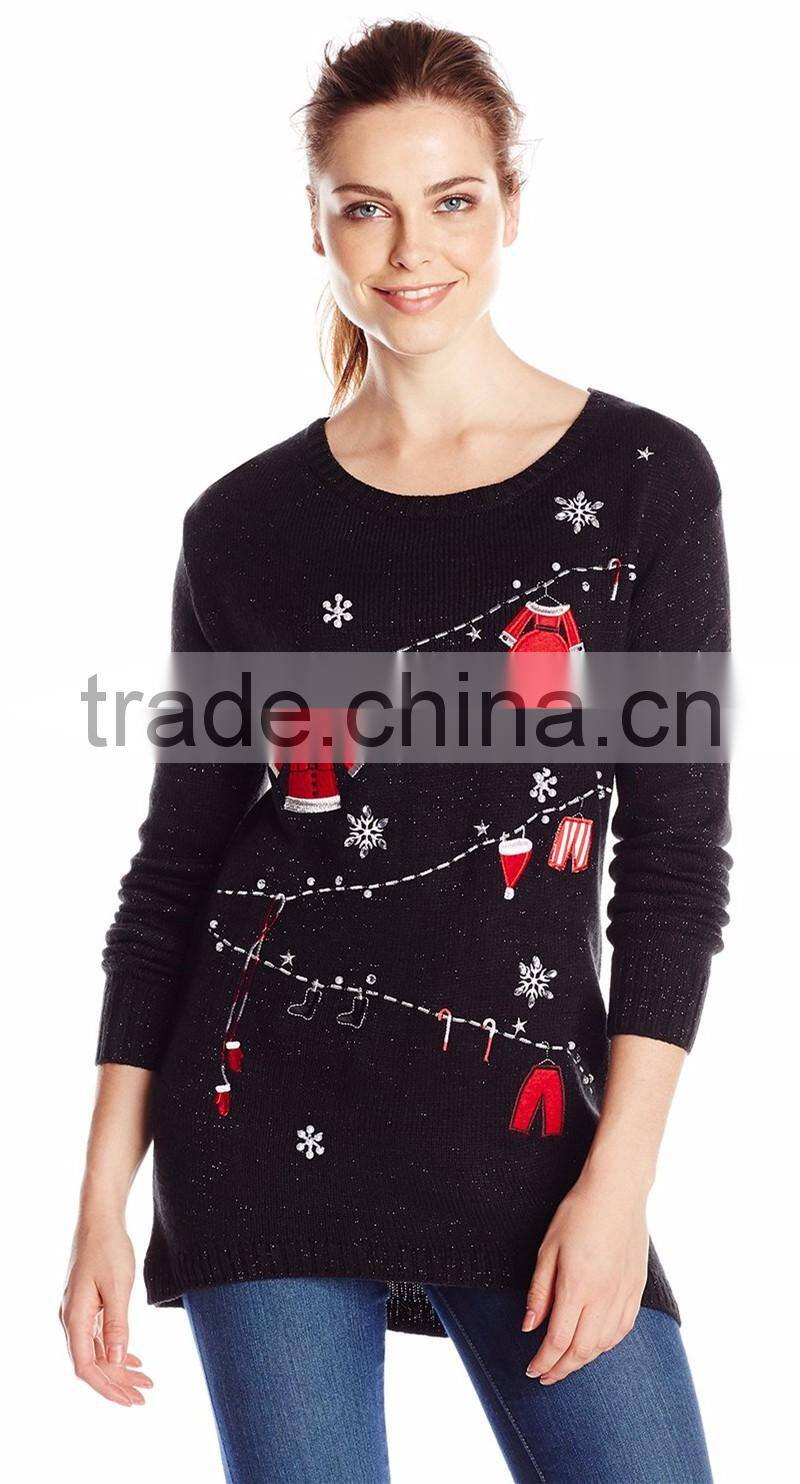 Women's Santa's Clothesline Ugly Christmas pullover Sweater