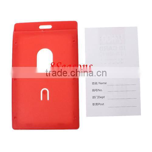Red Vertical Polyvinylchlorid ID Cards Badges Holders 10.9cm x6.7cm