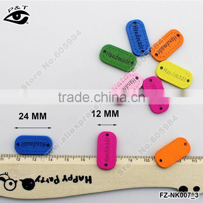 12x24mm Ellipse colorful shaped wooden buttons Colorful Buttons with holes For Clothing DIY Decoration Craft Accessories
