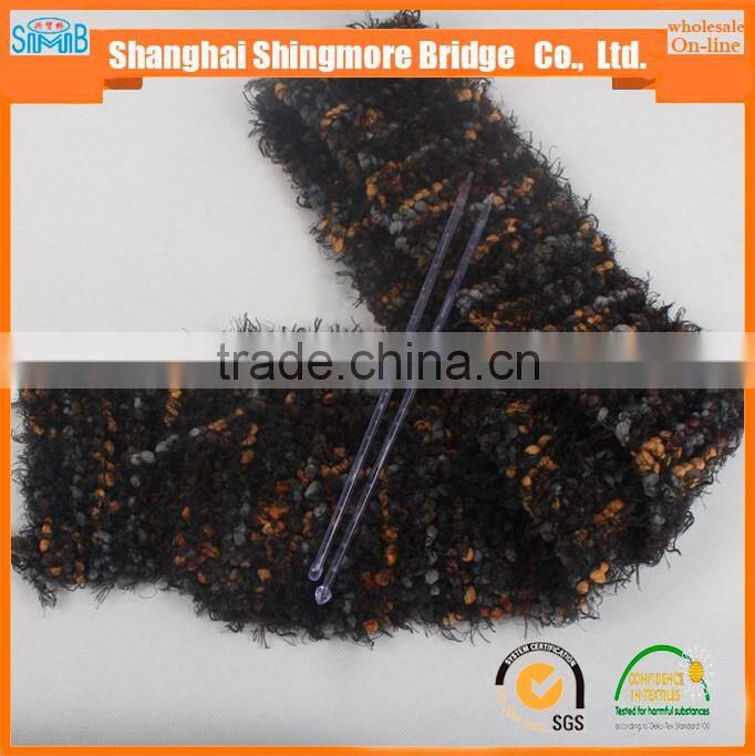 China textile yarn factory direct wholesale oeko tex certified polyester spun dyed yarn feather pompom yarn for knitting scarf