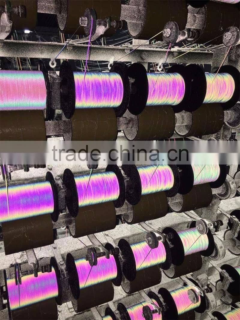 Double sides 1.0mm stitch glass beads reflective thread at the edge of webbing