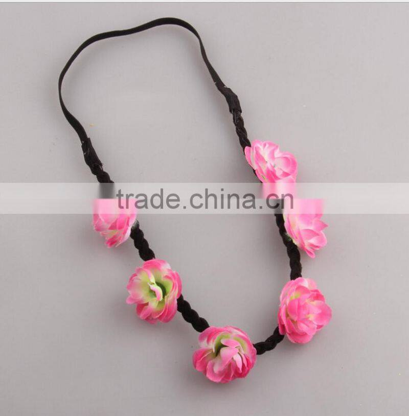 Creamy White Flower Rose Ribbon Half Crown Headband Princess Crown Headband Girls Crown Headband