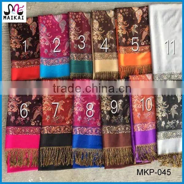 Alibaba wholesale high fashion jacquard viscose pashmina shawl