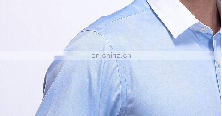 2017 Men's slim fit wash and wear dress shirts