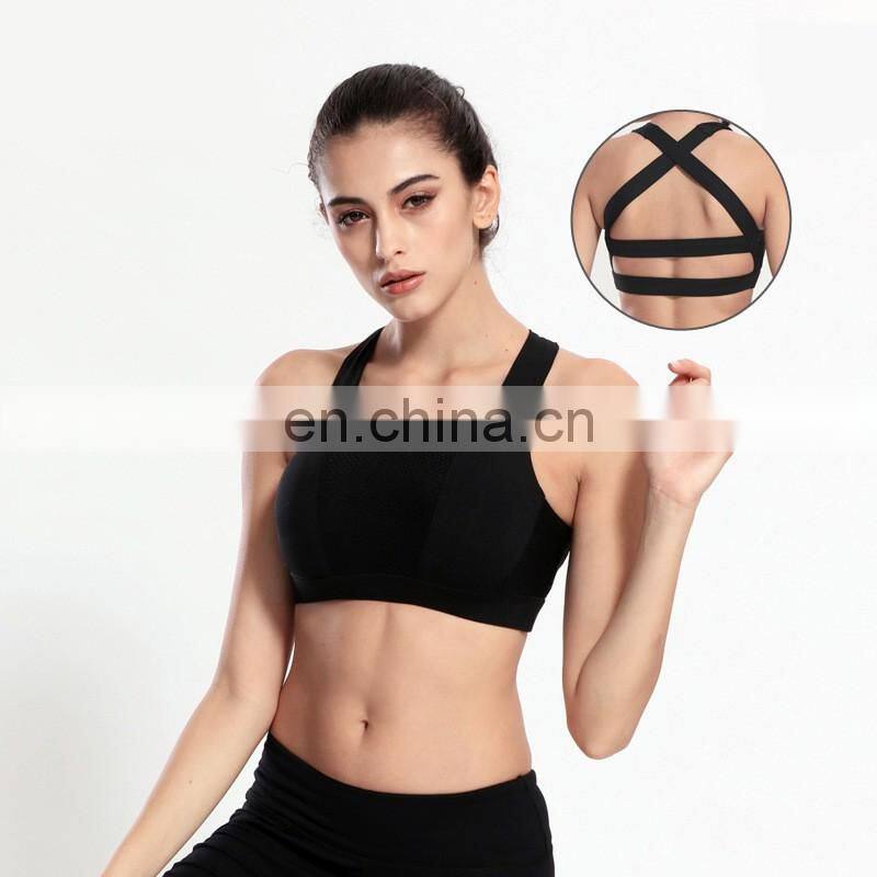 Nylon/Spandex Dry Fit Womens Gym Wear Sexy Durable Yoga Bra Wholesale Sports Bra