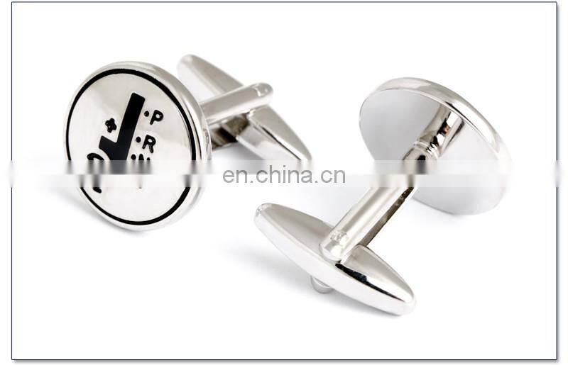 Popular Silver Automatic Car Gears Men Cufflinks