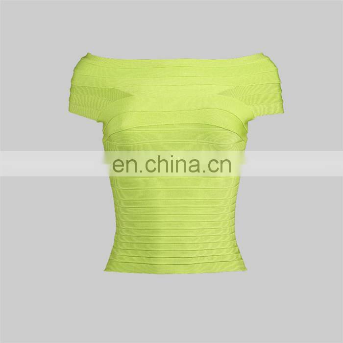 HL Off-The-Shoulder Bandage Dark Green Tops