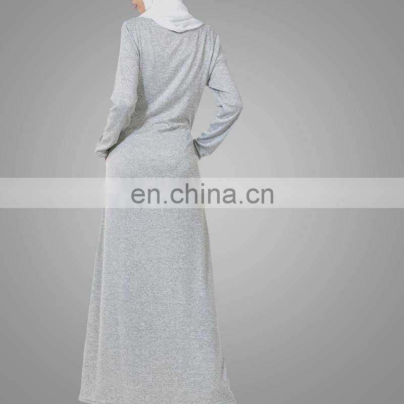 Muslim Women Everyday Abaya Design Knit Jersey Dress Dubai Abaya Wholesale