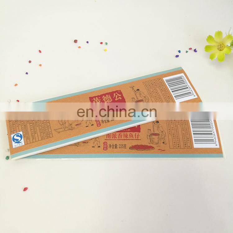 cheap factory price customized Printed Resealable Waterproof Food Vinyl Custom Sticker for sauce bottle