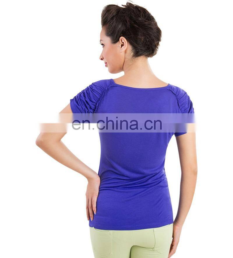 2015 Factory direct price wholesale 100% Cotton Cartoon Evil Queen Royal Blue Top