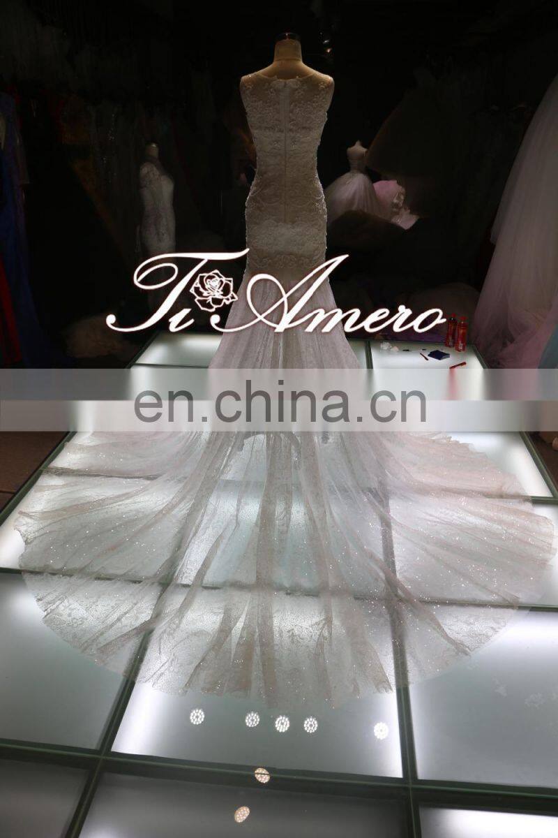 Complicated Handcraft Luxury Beaded Long Train Mermaid Corset Wedding Dress For 2016