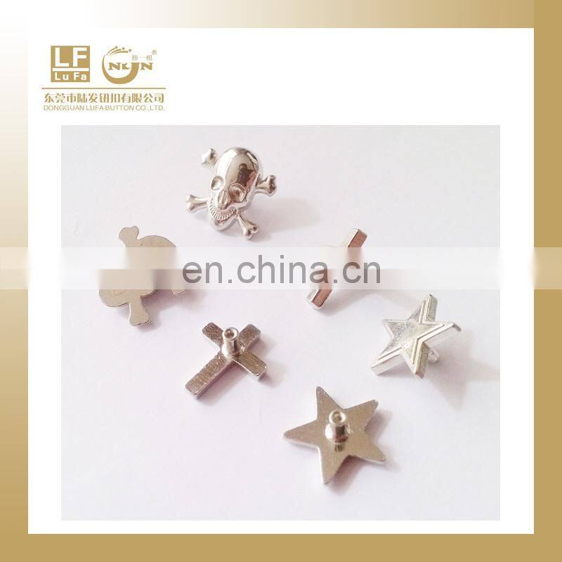 alloy made denim rivets silver finish with name LOGO