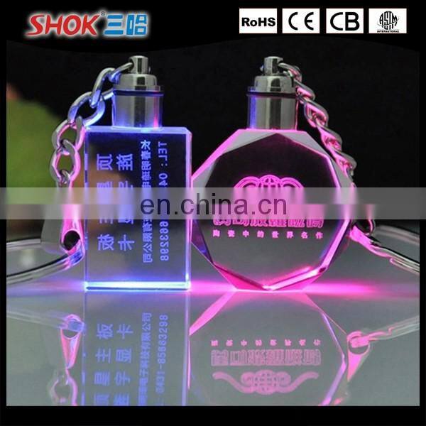 Wholesale promotional gifts cheap custom led crystal keychain