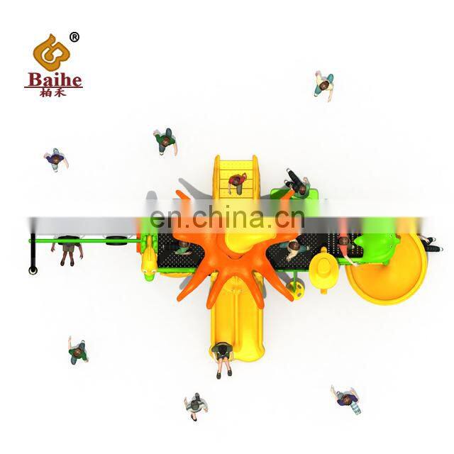 Simple Amusement Slide customized design outdoor plastic playground equipment baby swing and slide set