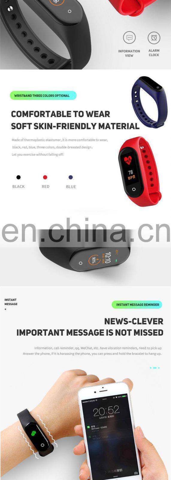 New Product M4 Smart Watch 2020 Hot Selling Mens Women Couple Wrist Band Fitness Sports Waterproof Bluetooth Android Bracelet