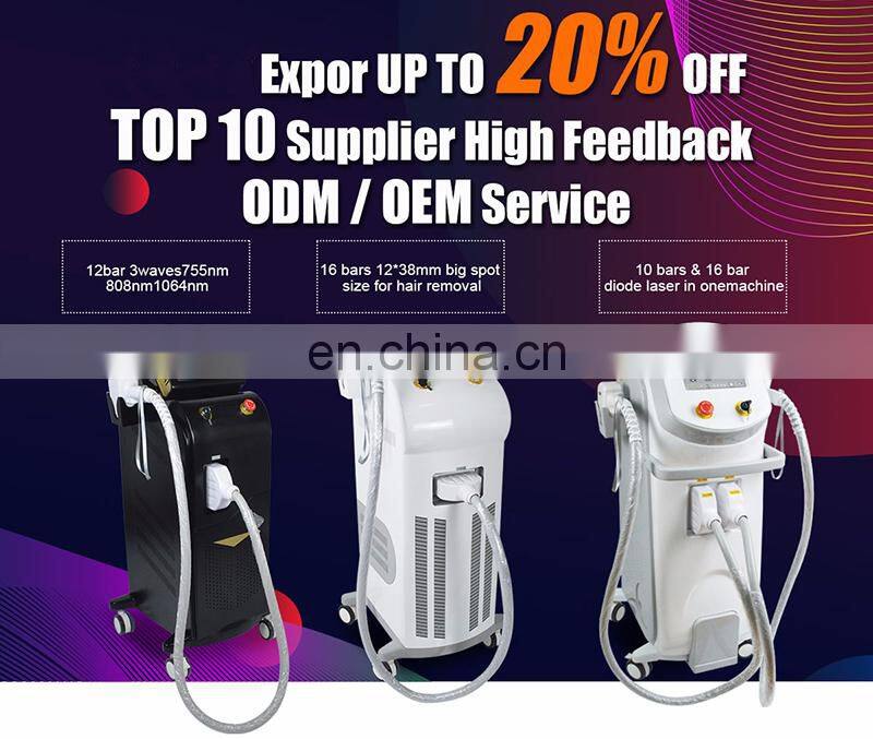 TUV/CE/TUV 808nm Diode Laser Hair Removal Machine 755 808 1064 Three Wavelength Salon Equipment