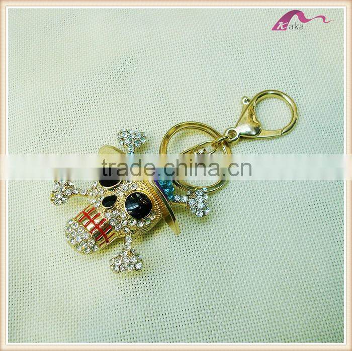 Custom Gold Crystal Skull Keychain Gifts