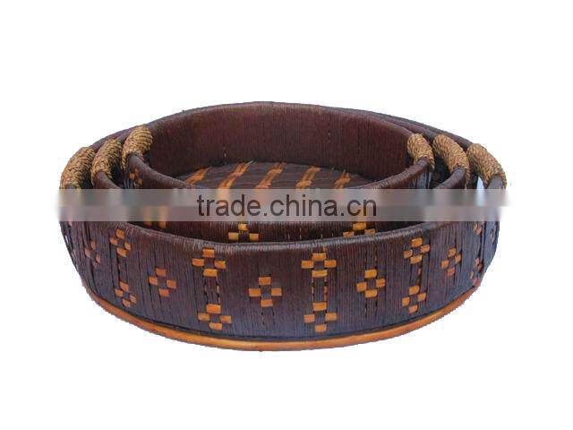 wholesale natural wicker basket tray