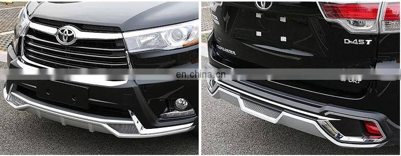 ABS material front/rear bumper guard for Toyota Highlander 2015+