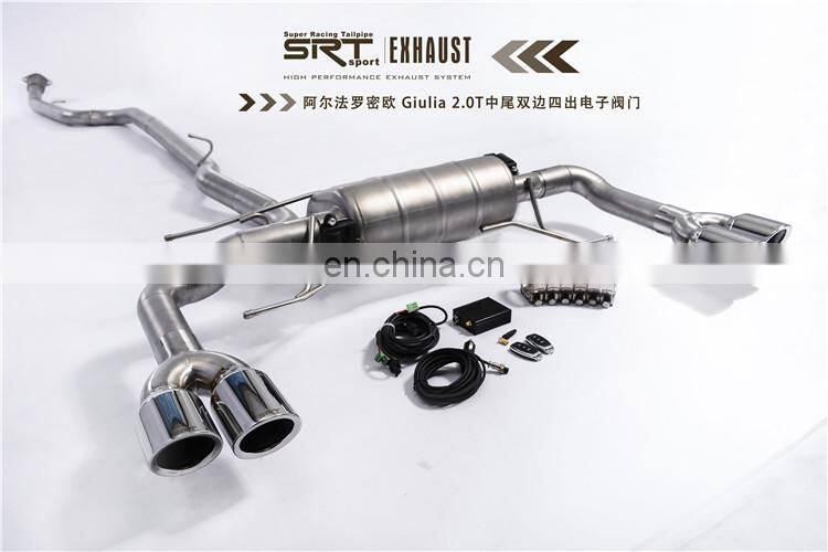 car exhaust for Alfa Romeo Giulia Stainless Steel Pipes catback with quad double tip