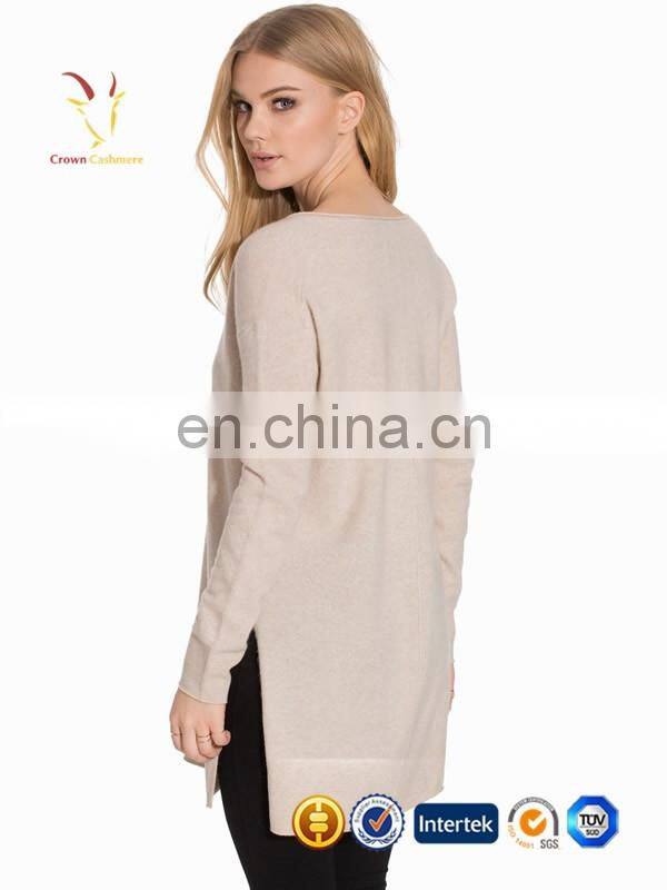 Opening Long Cashmere V Neck Knitwear Womens Sweater