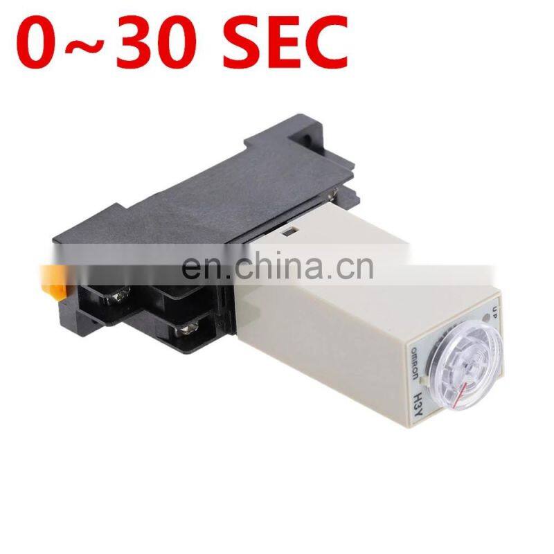 H3Y-2 DC 12V 24V /AC 110V 220V Delay Timer Time Relay 5A 0 - 30 SEC with Base
