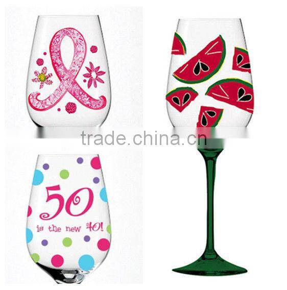 hand painted wine glass for anniversary