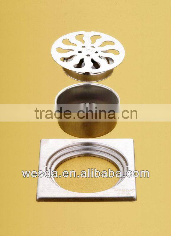 WESDA 3.5 inches Quad Rectangular Stainless Steel Floor Drain With Australia Standard