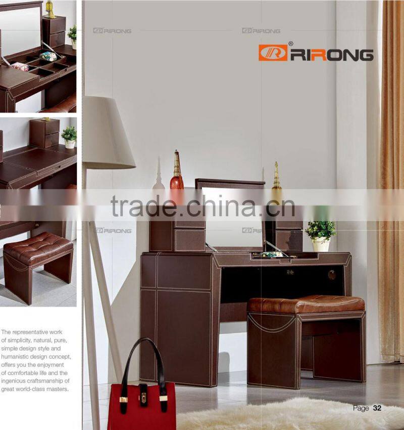 Genuine leather mirror dresser furniture