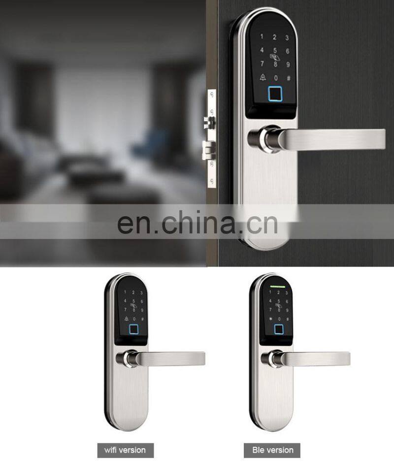 Stainless Steel Fingerprint Wifi Smart Lock Door Card Key Apartment Intelligent Door Lock Rfid With Password Ttlock