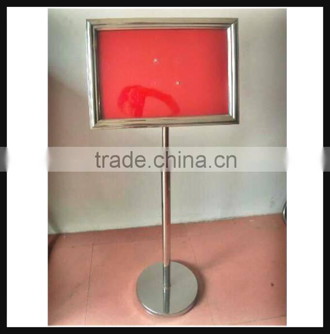 Retactable Silver stainless steels sign display stand-floor stand-manu sign board