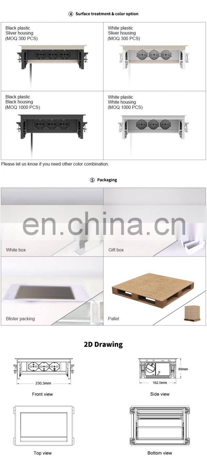 Power box with Italian sockets and Schuko sockets