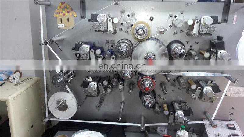 UGS1007 7 Full Color Front Back Two Side Automatic Rotary Fabric Label Printer, Fabric cotton label wash ribbon printing machine