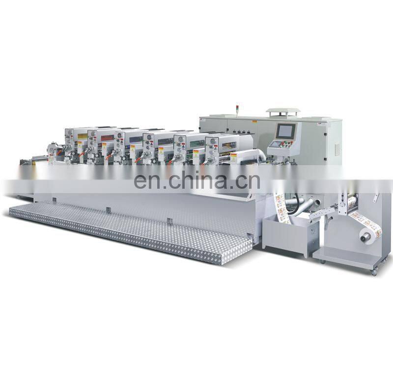 UTR320S 4 6 Color Roll to Roll Automatic rotary UV letterpress Intermittent Adhesive Label Sticker Printer with Servo Die Cut