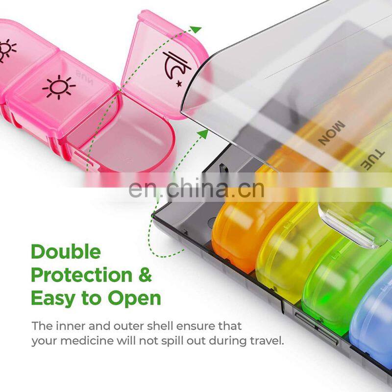 7 days Weekly Pill Case 21 Grids Medicine Tablet Portable Dispenser Organizer Pill Box storage Drug Container Holder