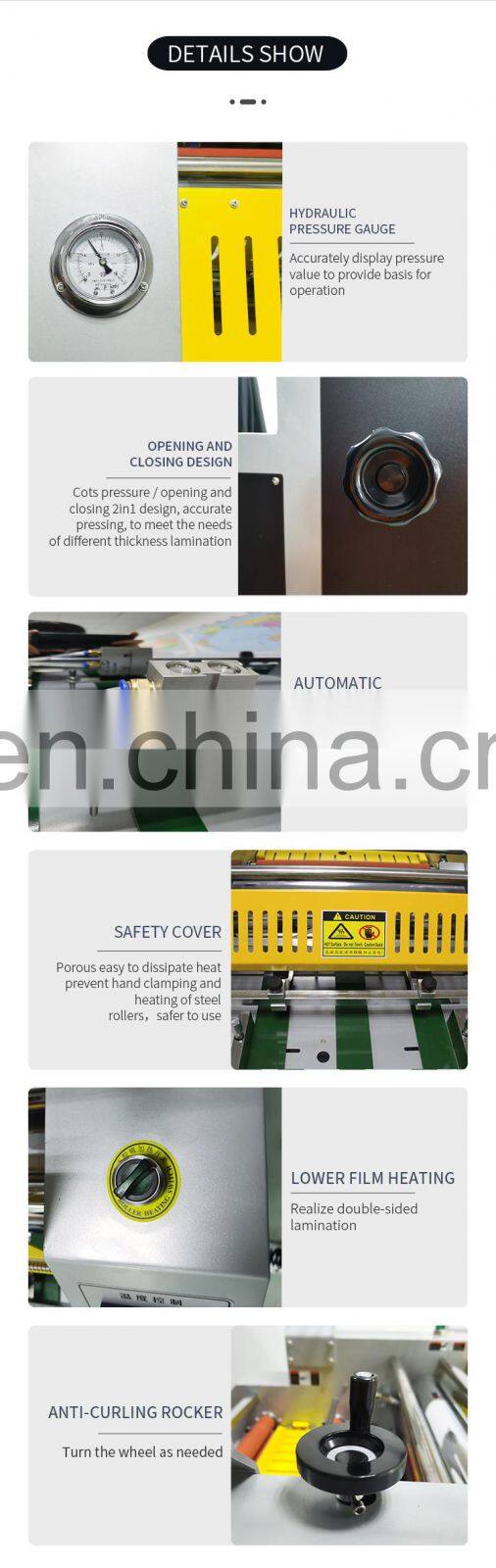Top Quality Durable 110Mm Steel  Roller  Film Automatic Paper Laminating Machine