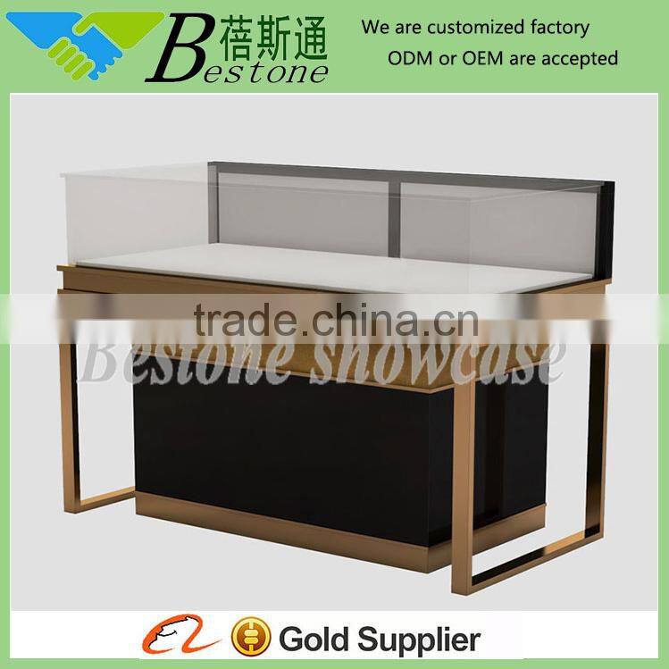 wholesale stainless steel display stand showcase with glass sliding door