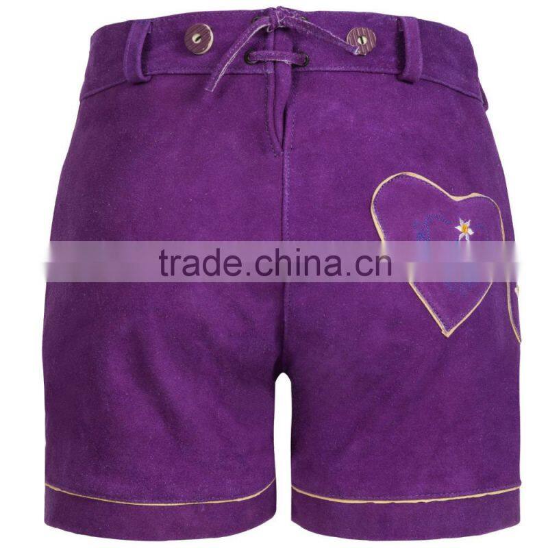 Damen Trachten Lederhose violett
