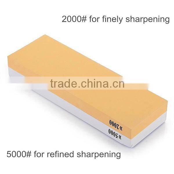 2000/5000 Grit Combination Whetstone Two-Sided Knife Sharpener 7-Inch Sharpening Stone Plastic Stand Included