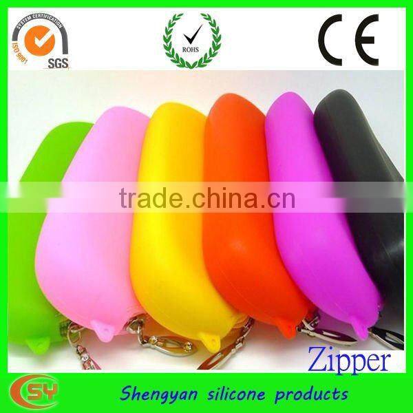 Colorful Zipper style silicone glasses pouch