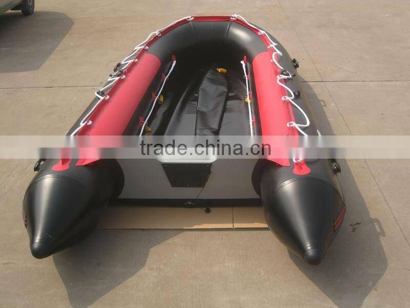 CE 2012 Hot Hypalon/Pvc selling rescue boat Aluminum floor 4.3 meter Inflatable Boat