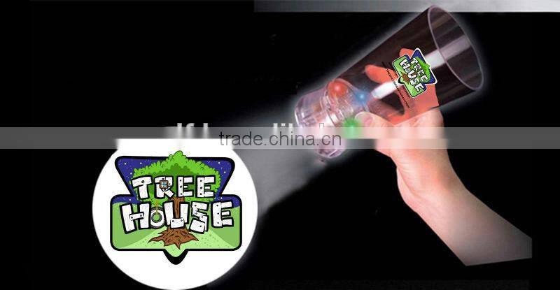 wedding favor led flashing beer cups/plastic cup light up logo projector glass
