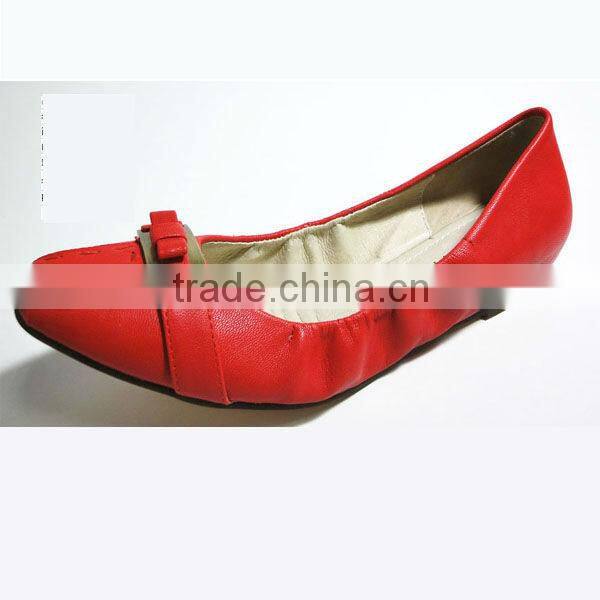 Latest Lady Leather Flat Casual Shoes High Quality Genuine Shoes