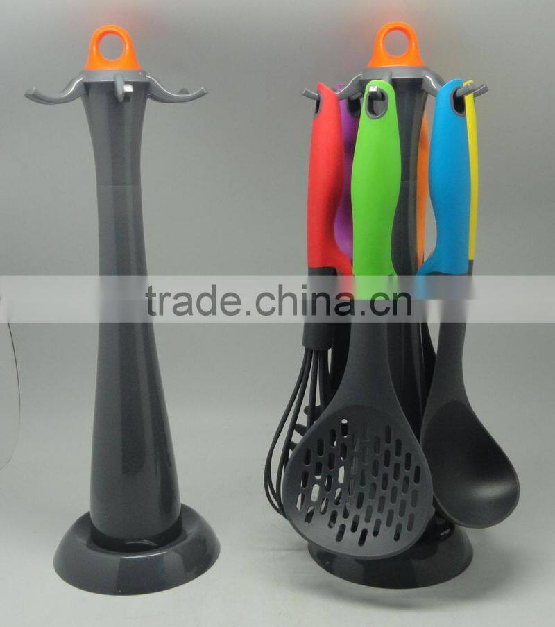 PLASTIC COOKS KITCHEN TOOLS SET WITH RACK NEW DESIGN