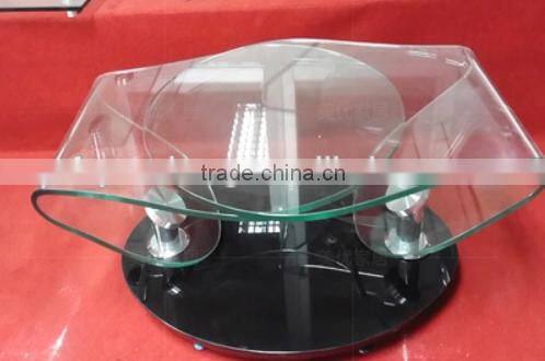 Extendable toughened glass top coffee table