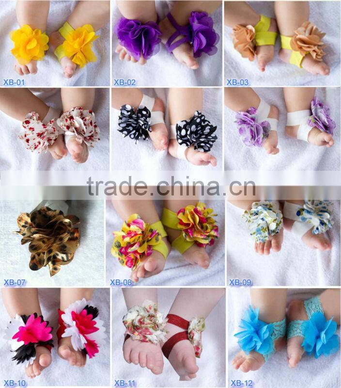 lovely baby barefoot sandals.for Boutique,gift 2014