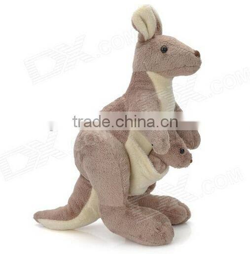 Hot sale! Lovely and new style mother and baby plush kangaroo toy
