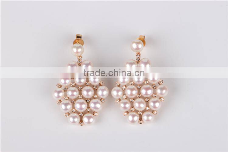 fashion earring designs new model hanging pearl earrings jewelry set